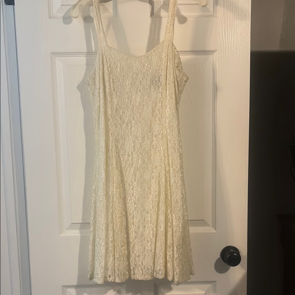 All That Jazz Cream Lace Dress with Subtle Texture
